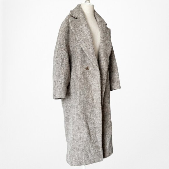 Mango Oversized Wool Blend Peacoat Style Knee Length Coat Jacket Size XS - Picture 5 of 6